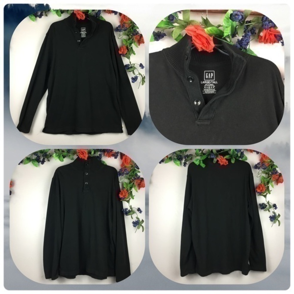 GAP 2008 Pullover Sweater Sweatshirt Black Large Tall